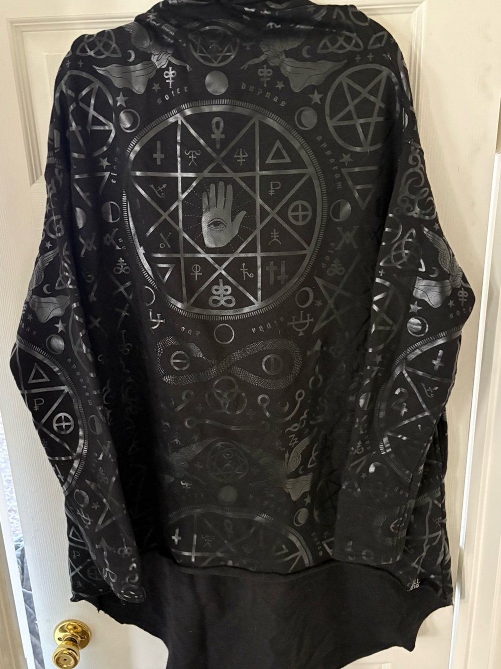 Killstar Black Matte & Gloss Occult Hooded Tunic - Picture 4 of 9